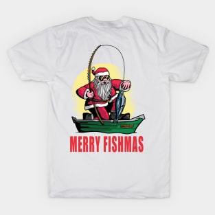 Merry Fishmas Santa Claus Fishing T-Shirt